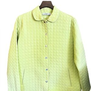 Vintage Marisa Christina Lime Green Quilted Jacket Size M